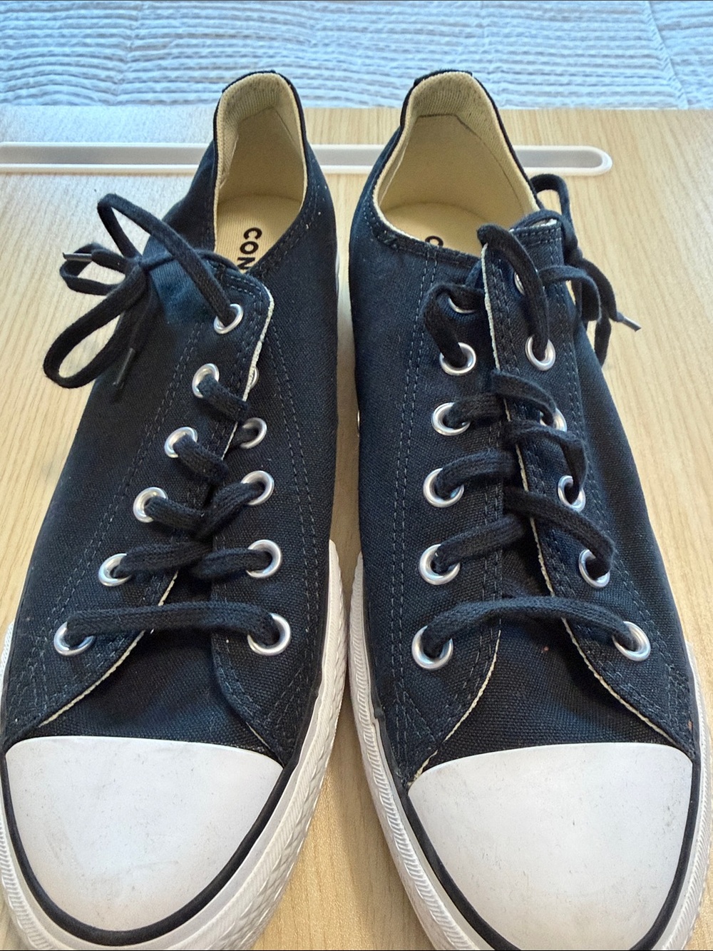 Classic Black Canvas Low-Top Sneakers